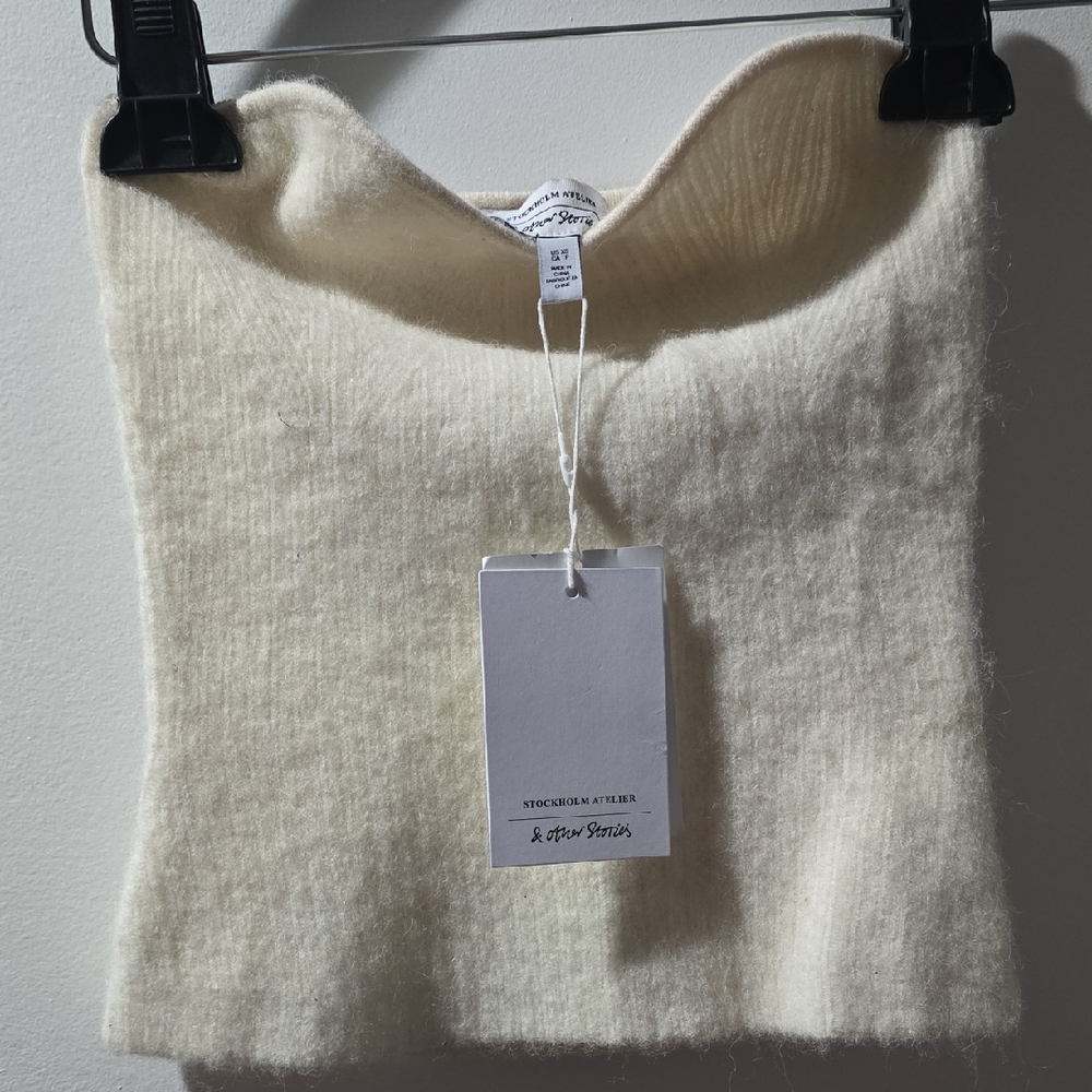 & Other Stories Off-White Strapless  Sweater